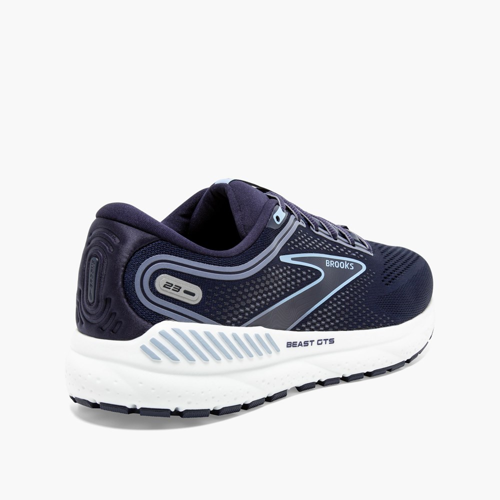 Chaussures Running Route Brooks Beast GTS 23 Bleu Marine Bleu Blanche Homme | HGL-9382467